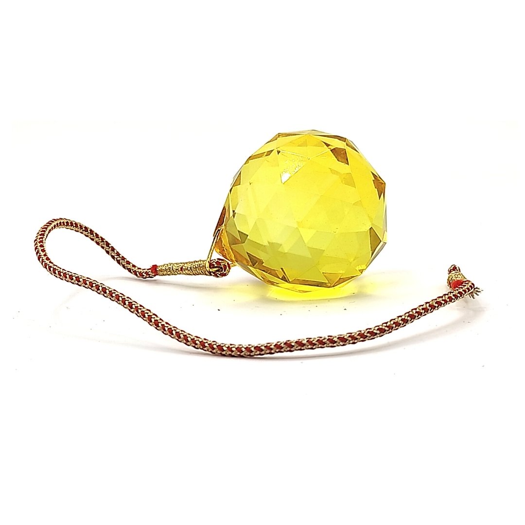 yellow hanging 40mm crystal ball feng shui
