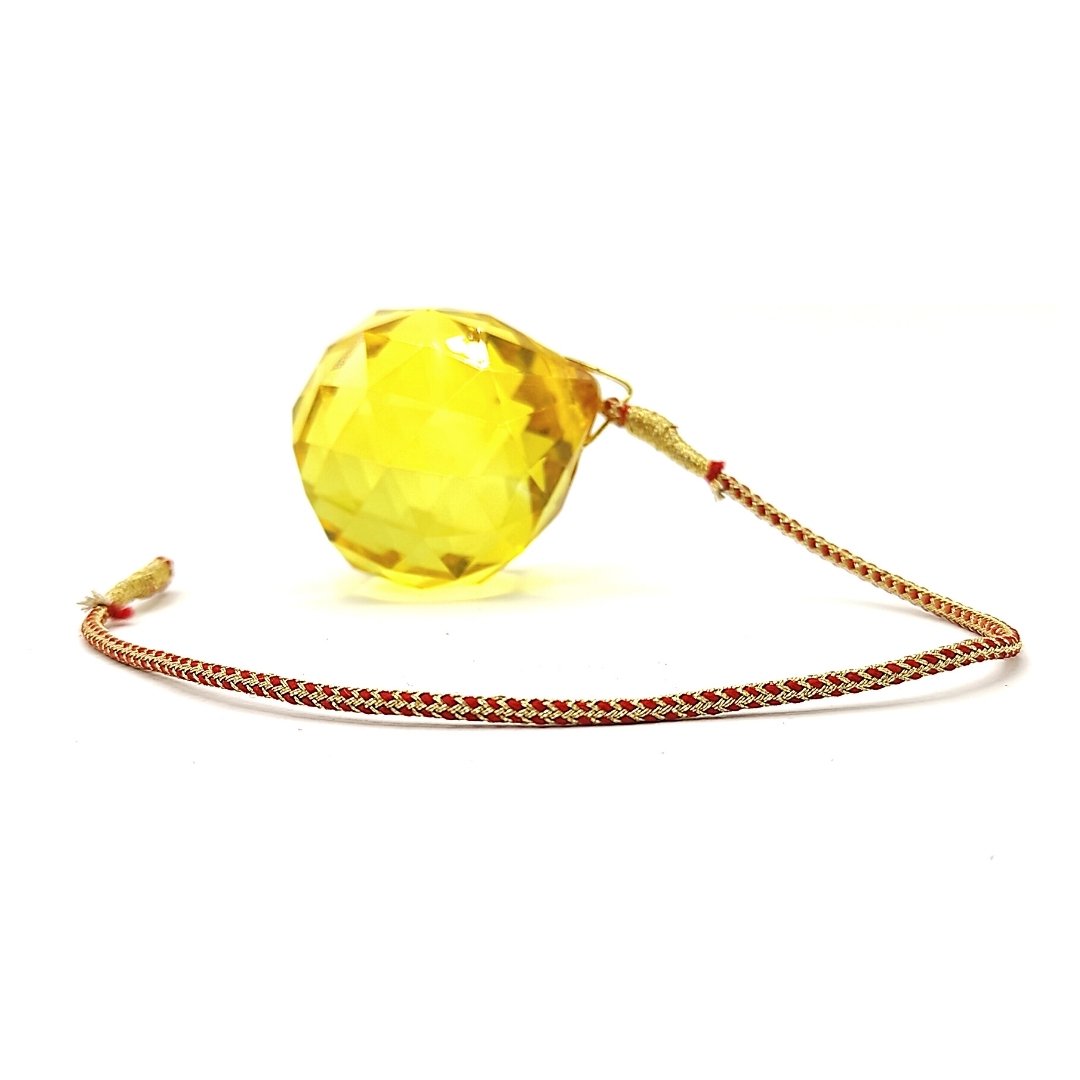 Yellow Swarovski Crystal Ball Sun Catcher Vastu, product view 4