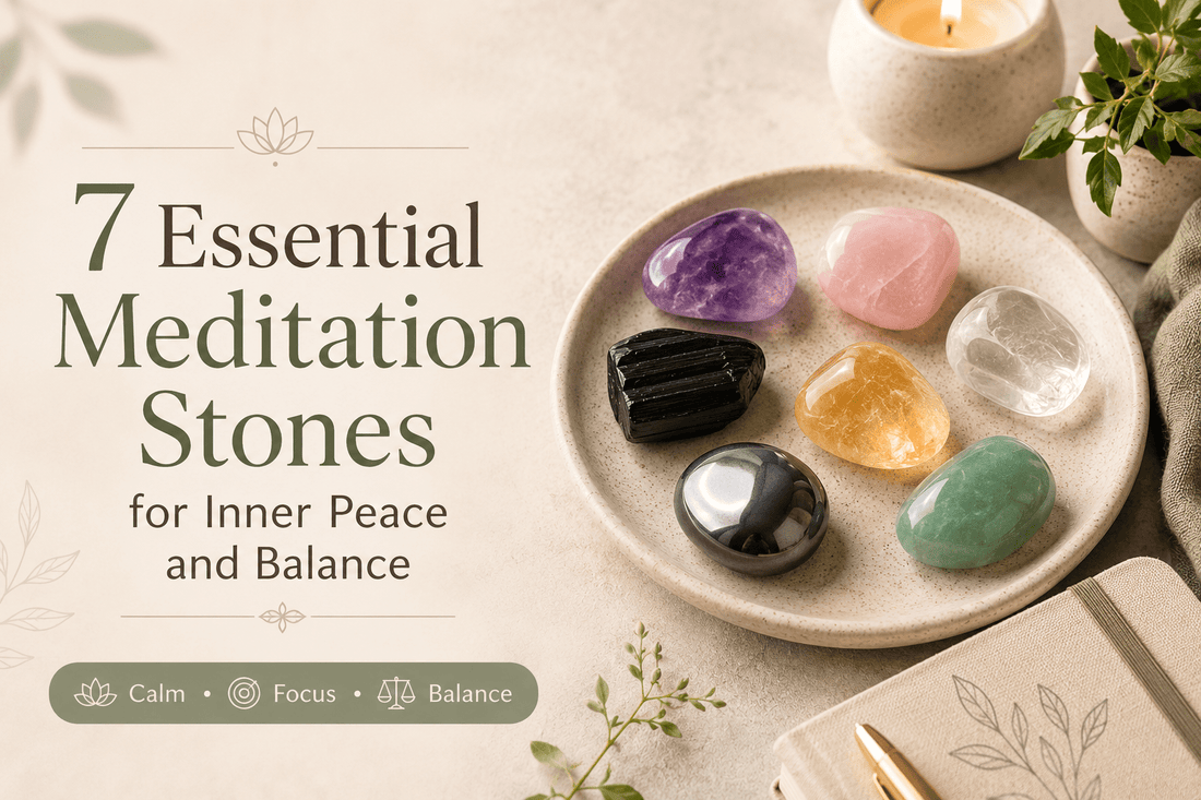 Meditation with crystals, the stones held and placed during a seated practice
