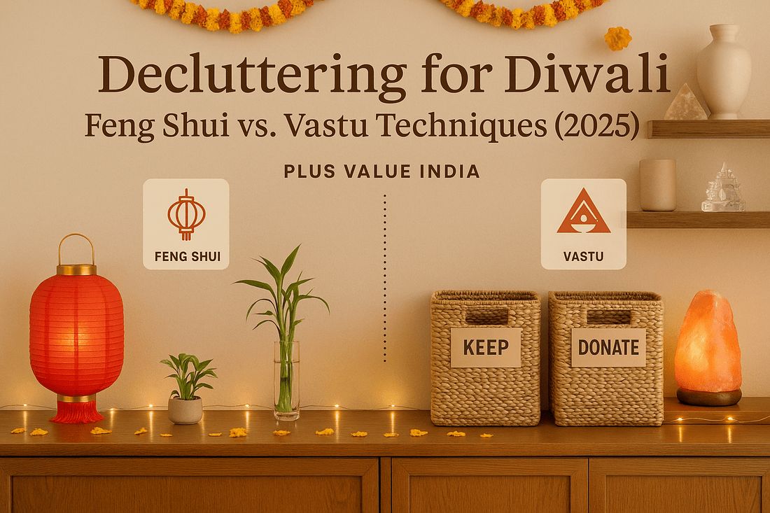 Decluttering for Diwali: Feng Shui vs. Vastu Techniques (2025) - plusvalueindia