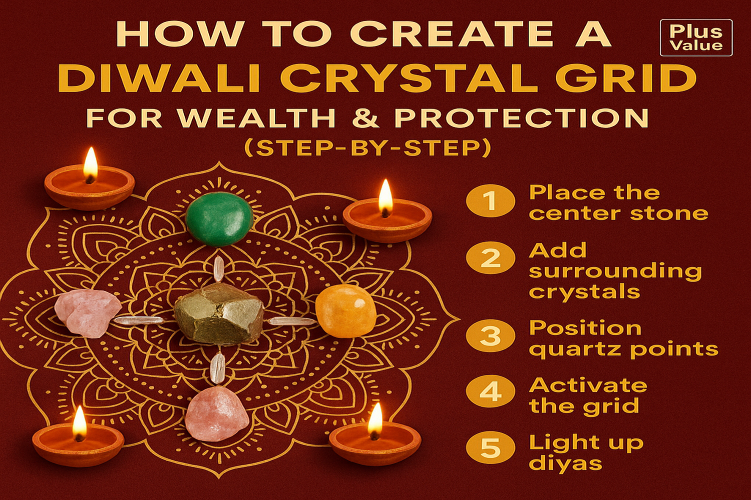 The Ultimate Manifestation Tool: How to Create a Festive Crystal Grid for Wealth & Protection This Diwali