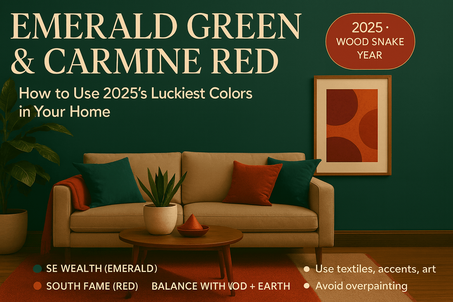 Emerald Green & Carmine Red: How to Use 2025's Luckiest Colors in Your Home - plusvalueindia