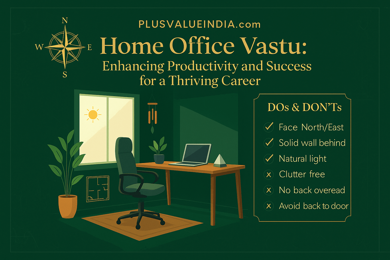 Home Office Vastu: Enhancing Productivity and Success for a Thriving Career - plusvalueindia