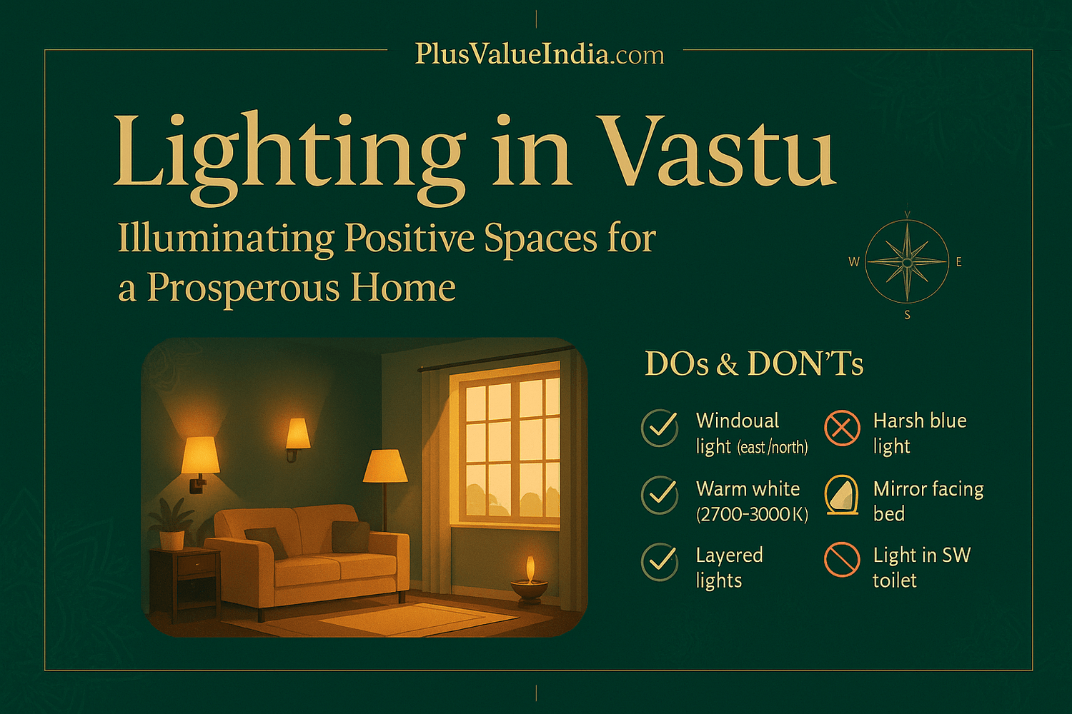 Lighting in Vastu: Illuminating Positive Spaces for a Prosperous Home - plusvalueindia