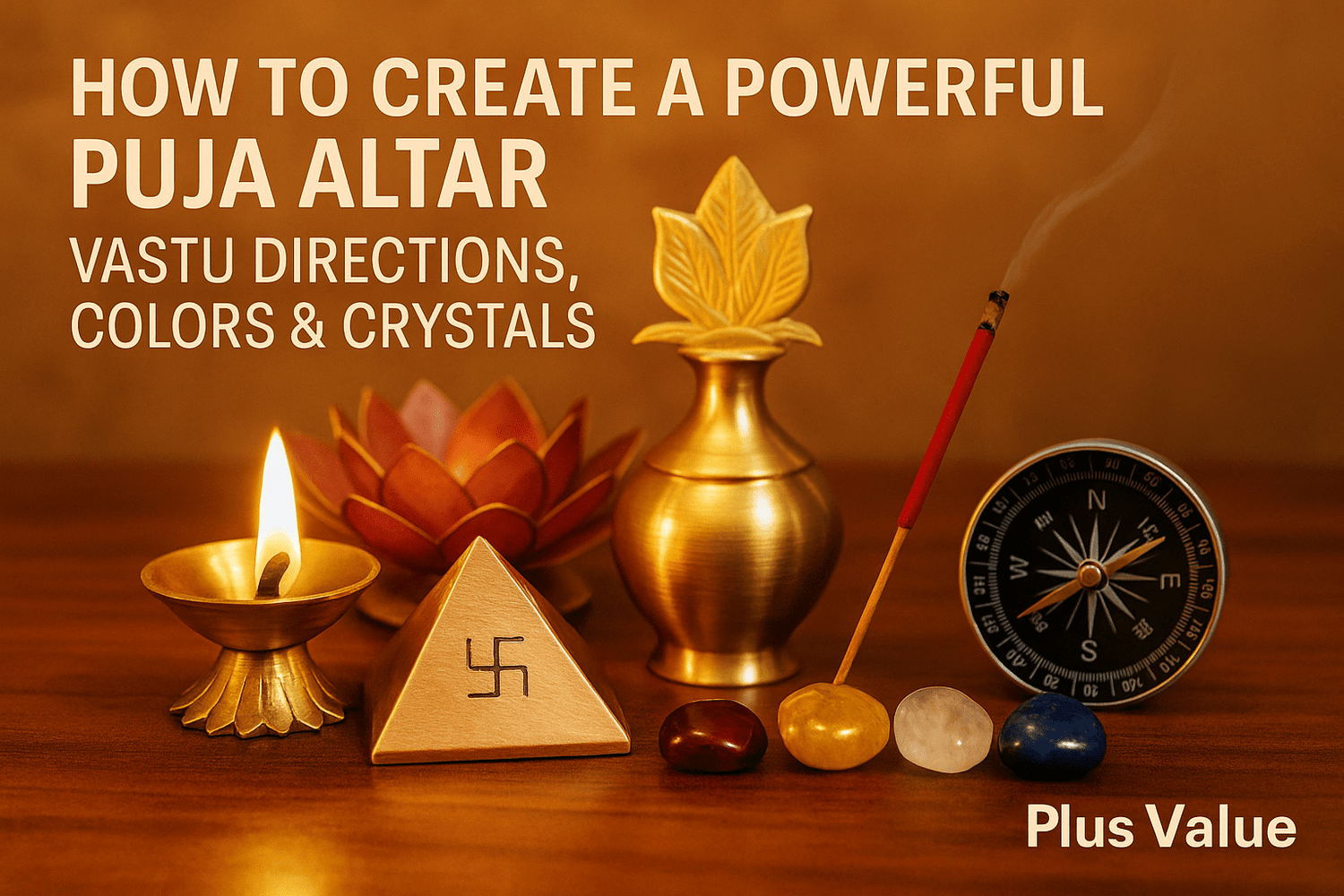 How to Create a Powerful Puja Altar: Vastu Directions, Colors & Crystals - plusvalueindia