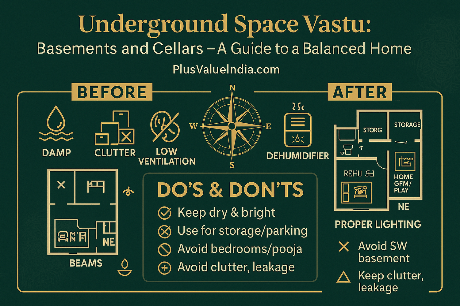 Underground Space Vastu: Basements and Cellars - A Guide to a Balanced Home - plusvalueindia