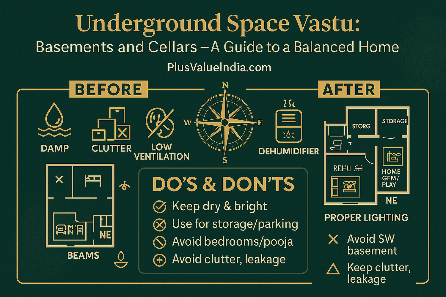 Underground Space Vastu: Basements and Cellars - A Guide to a Balanced Home