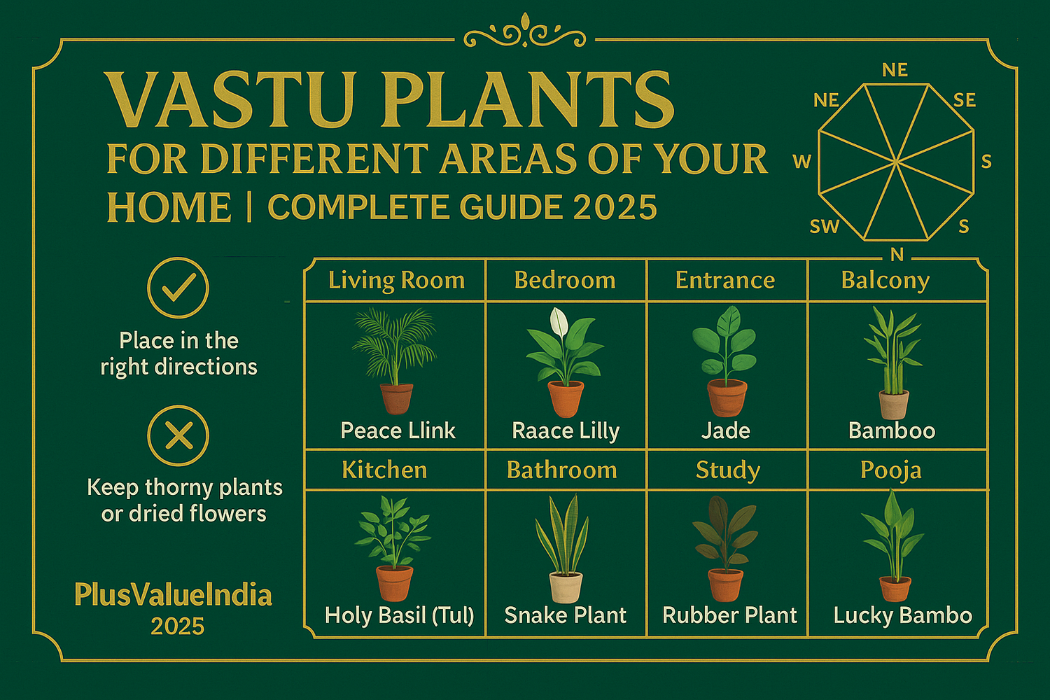 Vastu Plants for Different Areas of Your Home | Complete Guide 2025