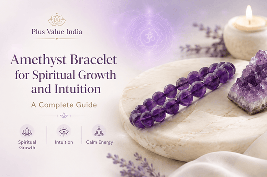 Amethyst bracelet, purple amethyst beads shown on the wrist for spiritual practice