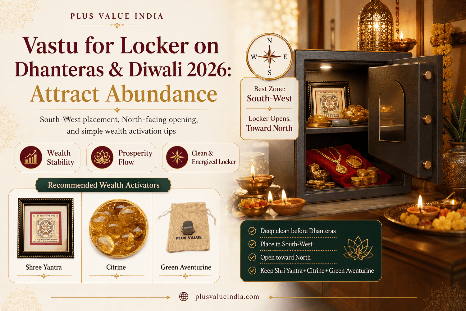Vastu for Locker on Dhanteras & Diwali 2026: Attract Abundance - plusvalueindia