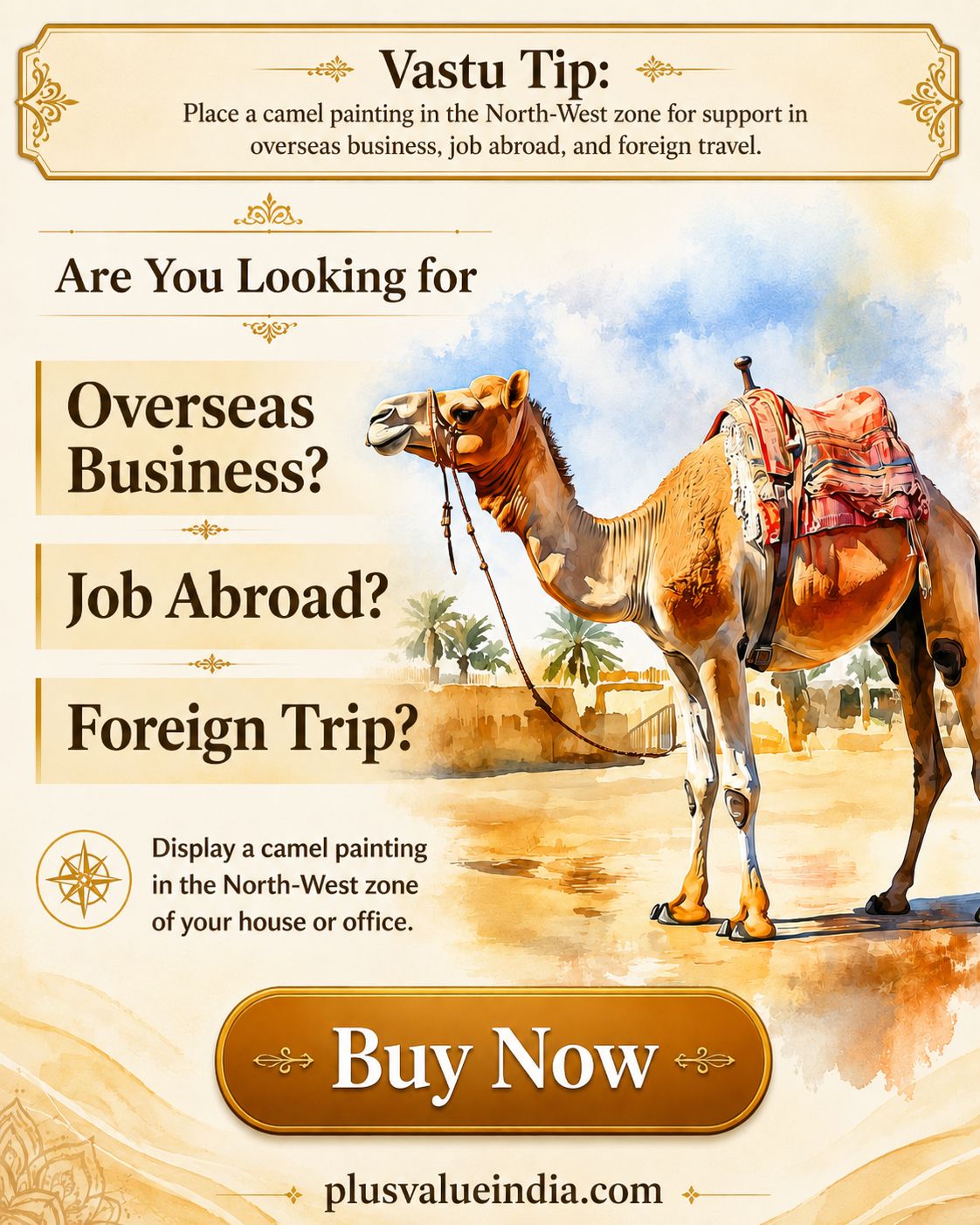 Camel Painting as per Vastu & Feng Shui - plusvalueindia