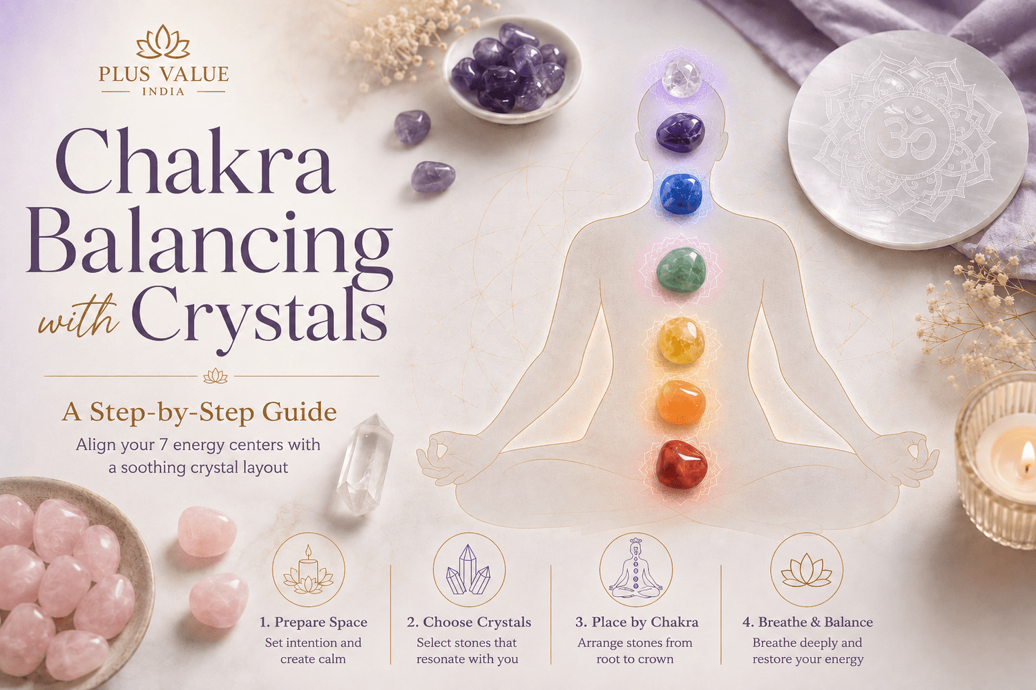 Chakra Balancing with Crystals: A Step-by-Step Guide - plusvalueindia