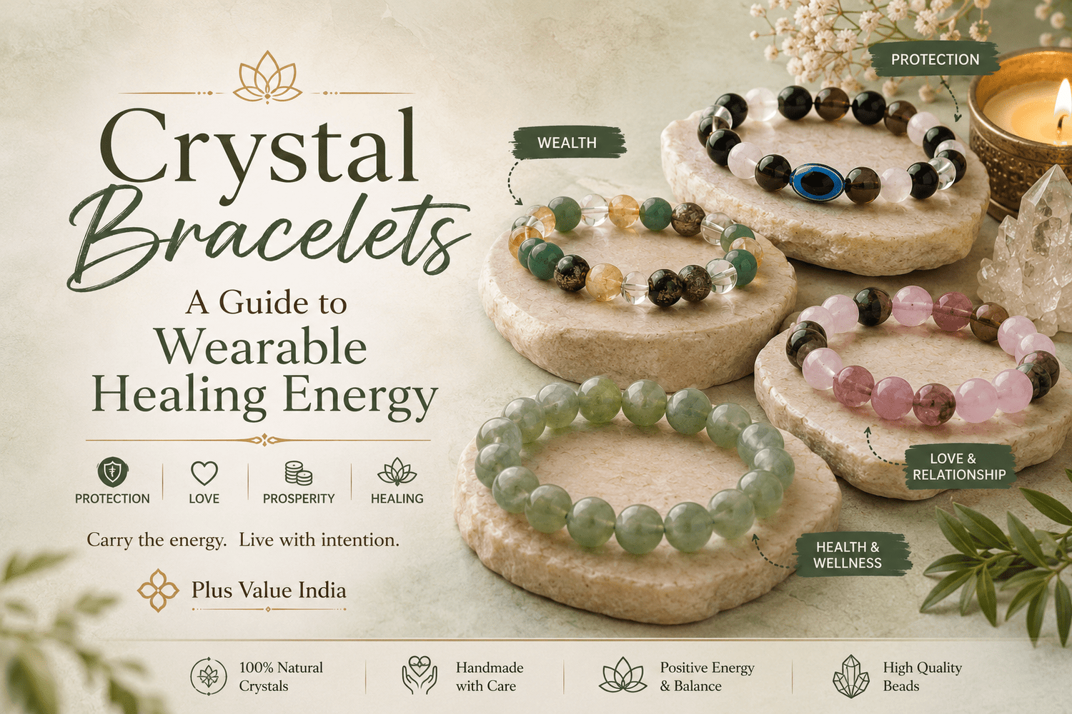 Crystal Bracelets: A Guide to Wearable Healing Energy - plusvalueindia
