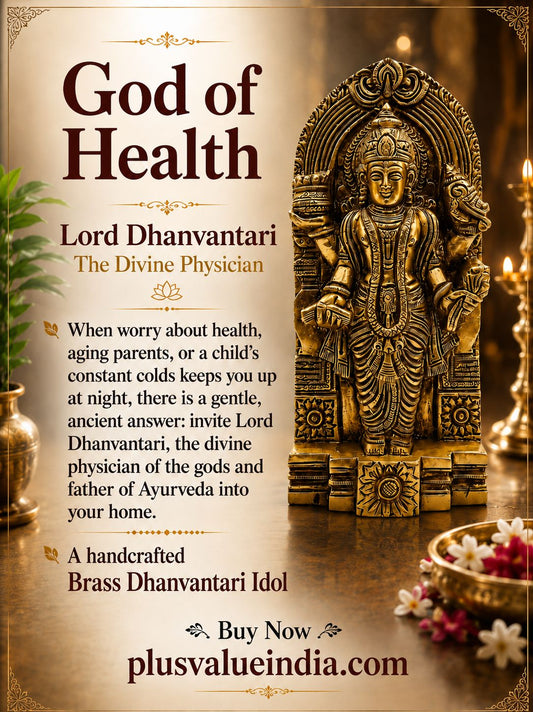 Lord Dhanvantari Brass Idol: Welcome the Sacred Emblem of Health