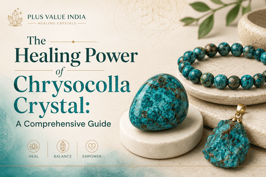 Chrysocolla stone, natural chrysocolla shown close up for identification, Plus Value India