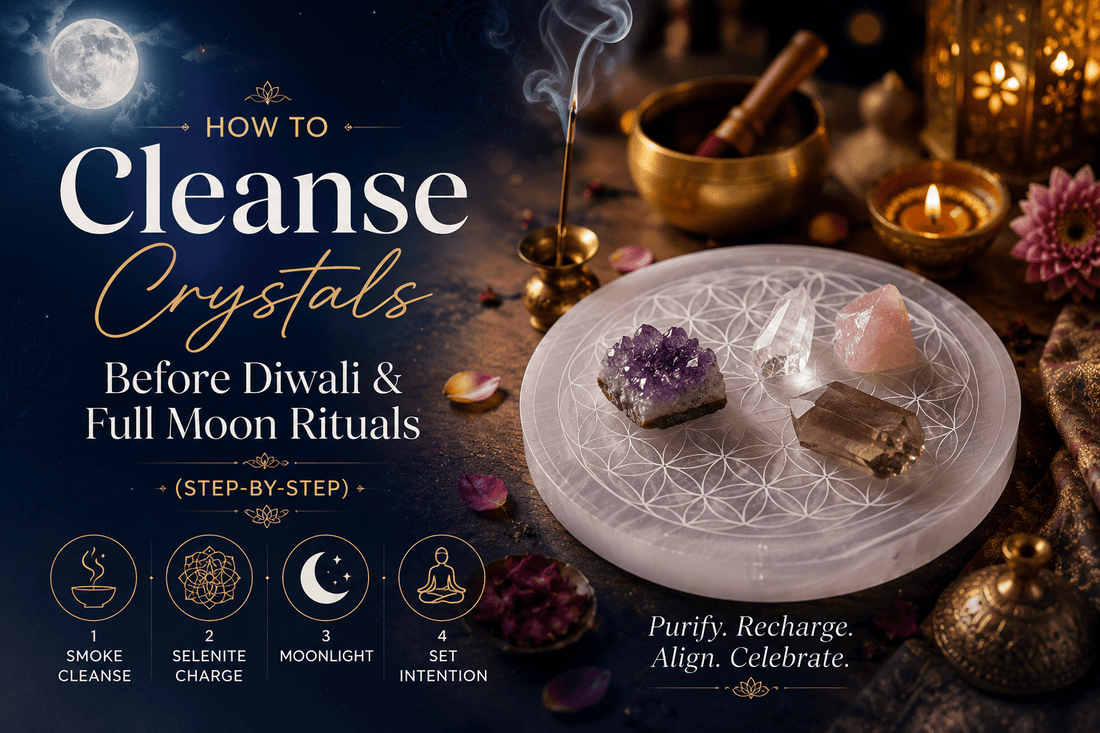 How to Cleanse Crystals Before Diwali & Full Moon Rituals (Step-by-Step) - plusvalueindia