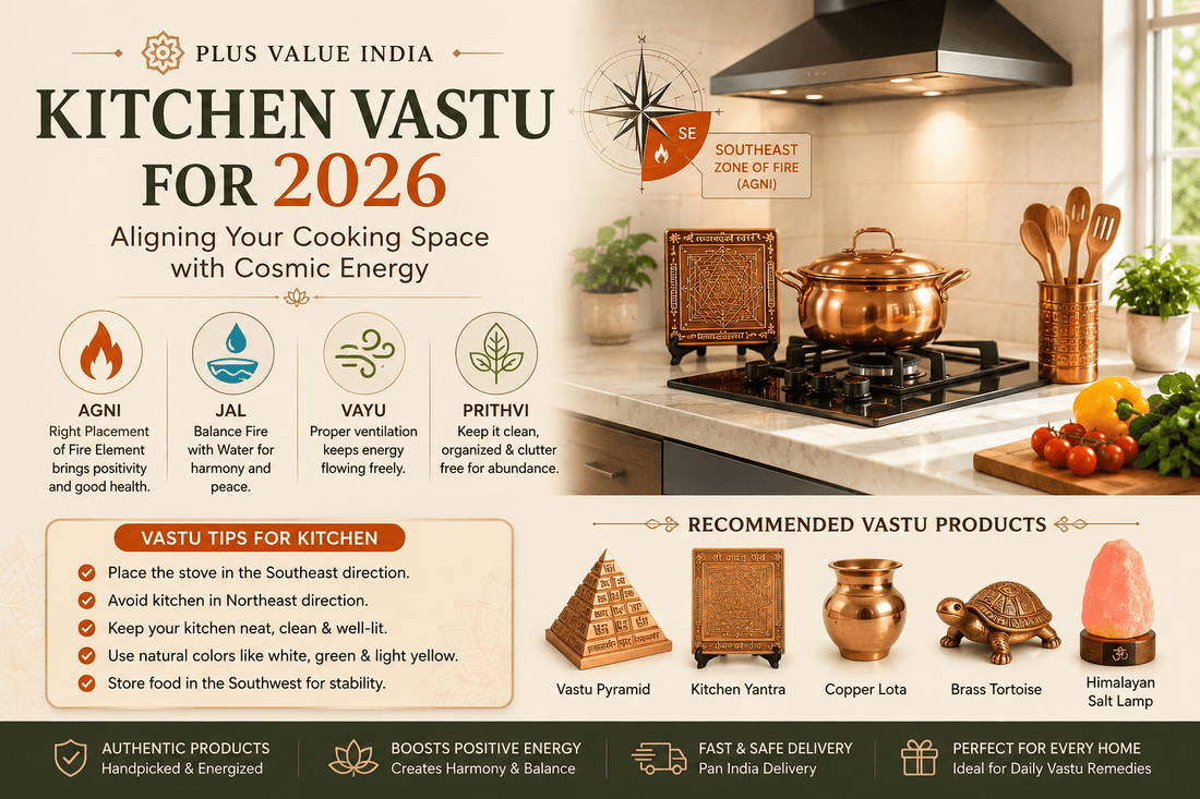 Kitchen Vastu, stove, sink and storage positions marked in the fire zone