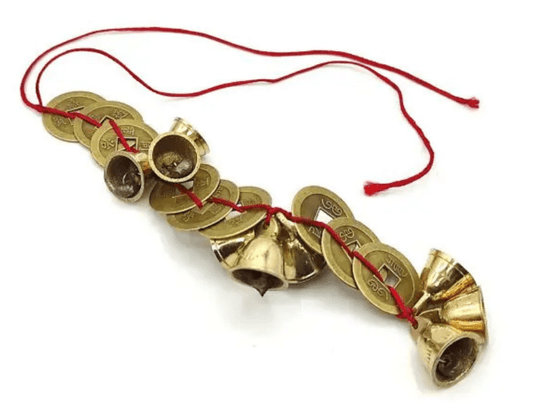 Metal bells in Vastu and Feng Shui, bell types shown with the entrance placement for each
