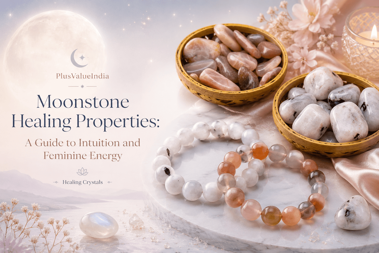Moonstone Healing Properties: A Guide to Intuition and Feminine Energy" - plusvalueindia