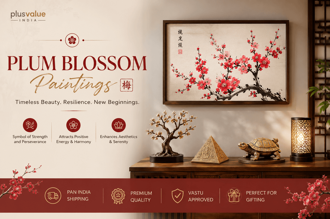 Plum blossom painting, blossoming branch shown as a Feng Shui renewal symbol