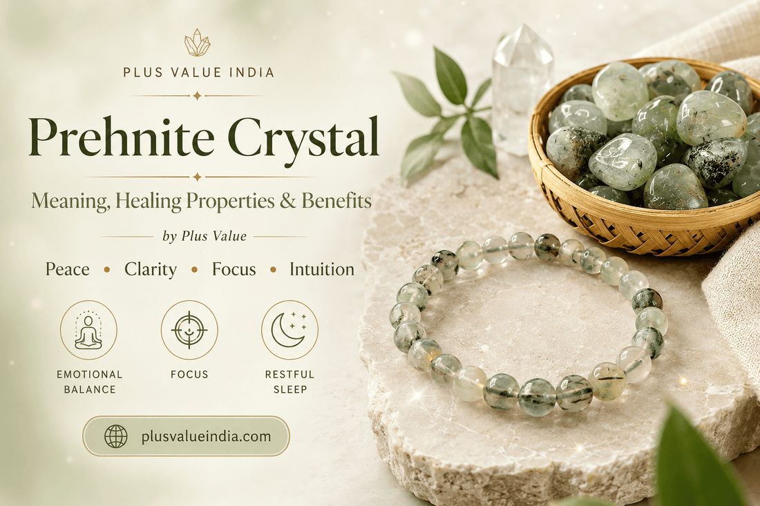 Prehnite Crystal: Meaning, Healing Properties & Benefits by Plus Value - plusvalueindia