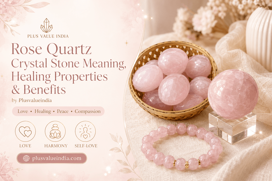 Rose Quartz Crystal Stone Meaning, Healing Properties & Benefits - Plusvalueindia - plusvalueindia