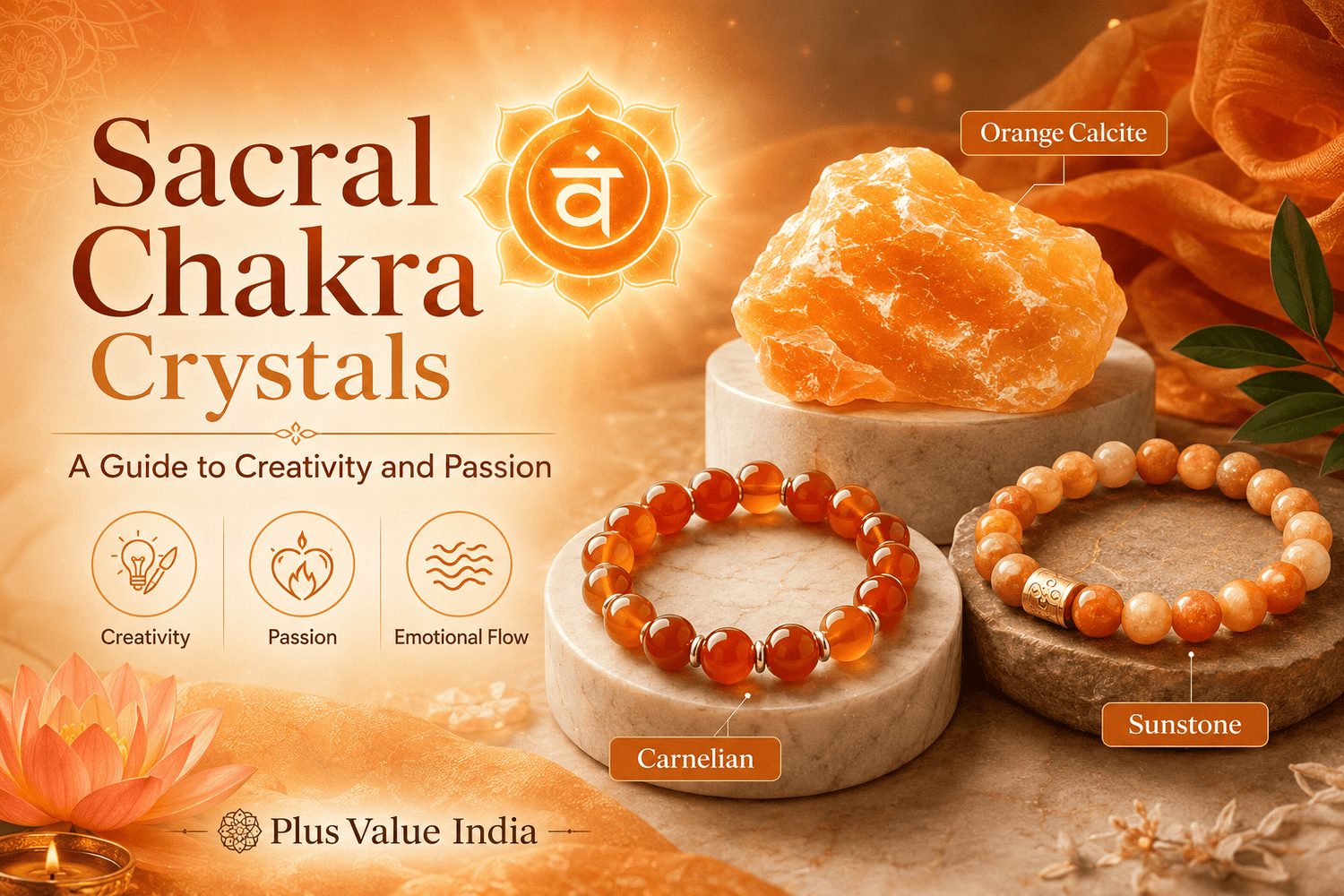 Sacral Chakra Crystals: A Guide to Creativity and Passion - plusvalueindia