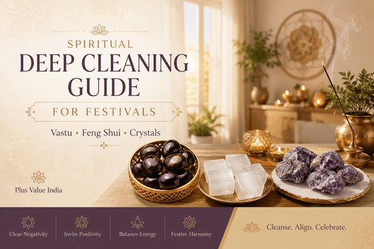 Festival deep cleaning, the Vastu, Feng Shui and crystal steps shown in order
