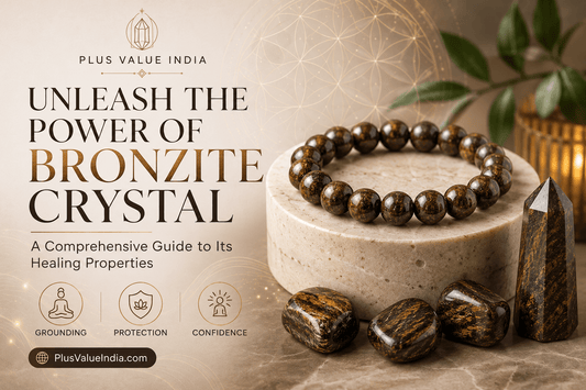 Bronzite stone, natural bronzite shown close up for identification, Plus Value India
