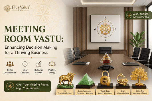 Vastu for a meeting room, table and seating direction marked on a plan