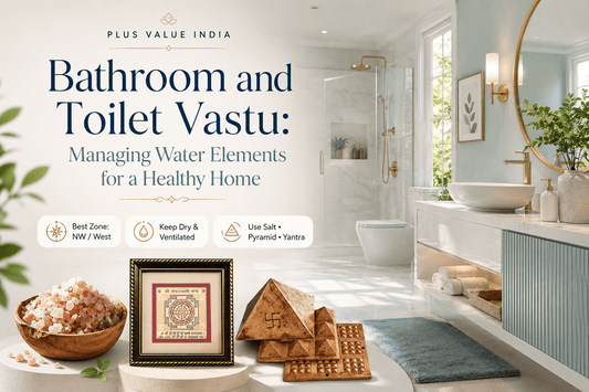 Bathroom and toilet Vastu, water zone placement marked on a floor plan
