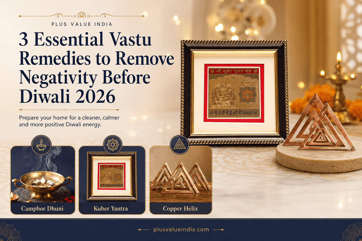 3 Essential Vastu Remedies to Remove Negativity Before Diwali 2026 - plusvalueindia