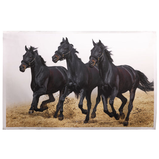 3 Black Running Horses Vastu