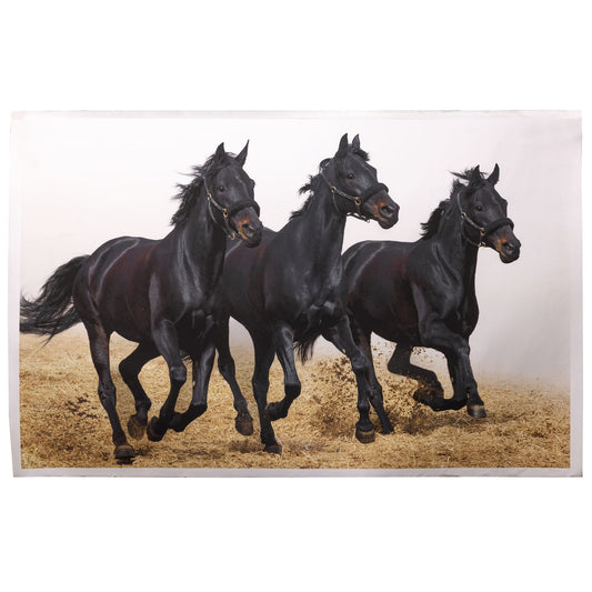 3 Black Running Horses