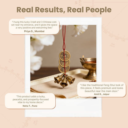 Feng Shui Lucky Bells and Coins, product view 1
