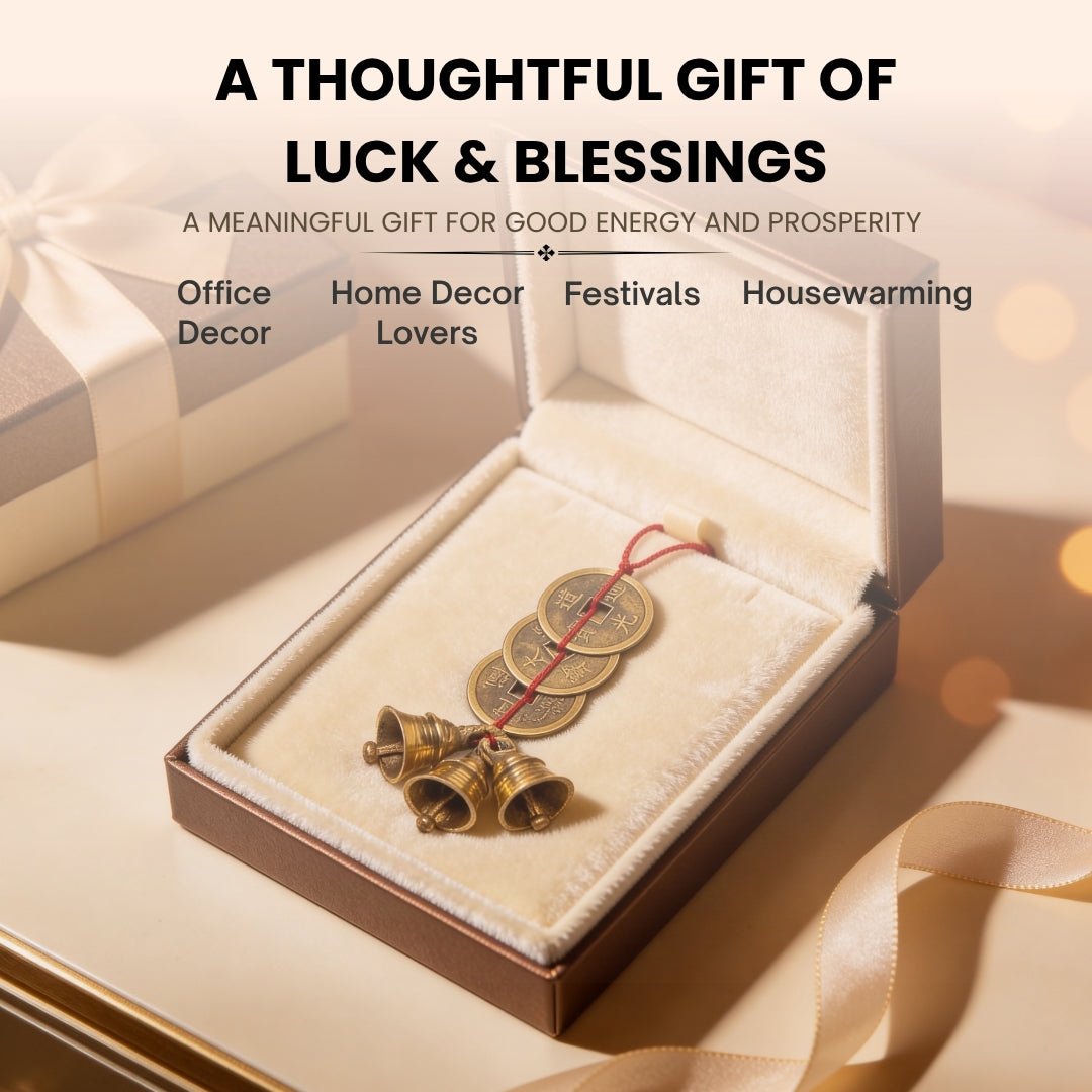 Feng Shui Lucky Bells and Coins for home office and gifting