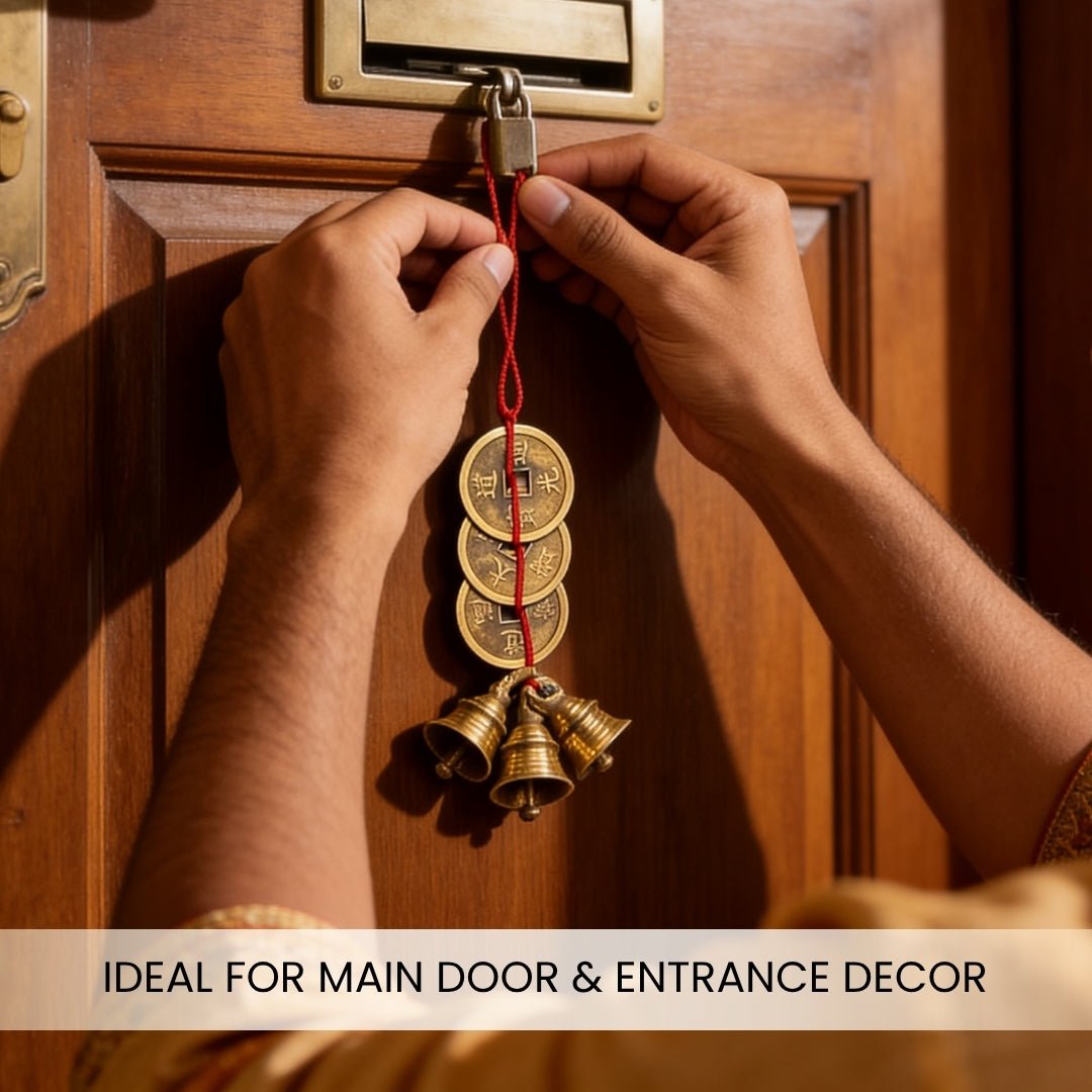 Feng Shui Lucky Bells and Coins, energised before dispatch by Plus Value India