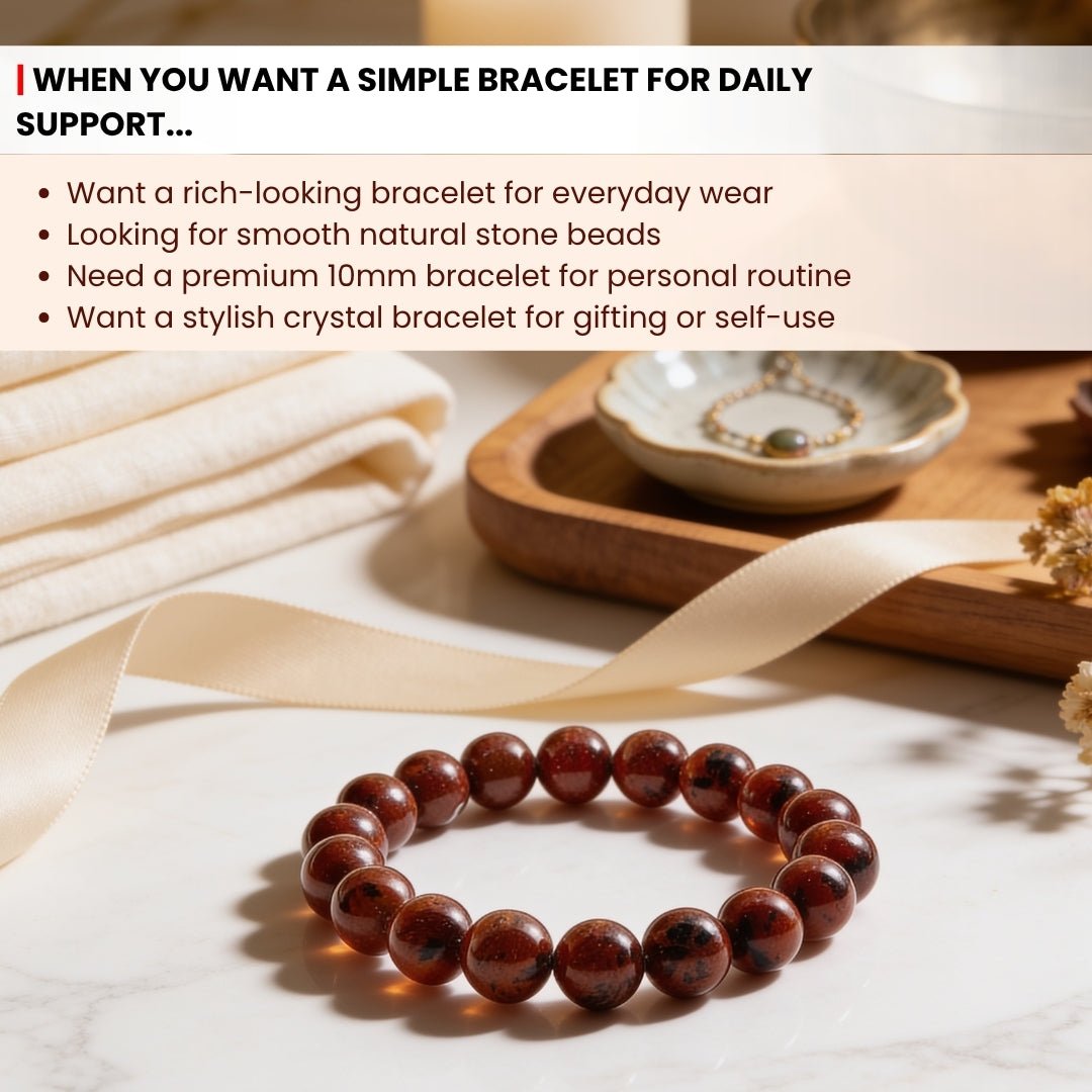 Mahogany Obsidian Stones Bracelet - plusvalueindia