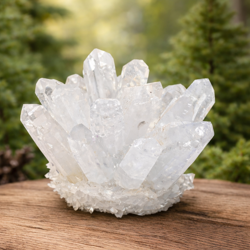 Clear Quartz Crystal Cluster Geode For Positive Energy, Vastu Defects
