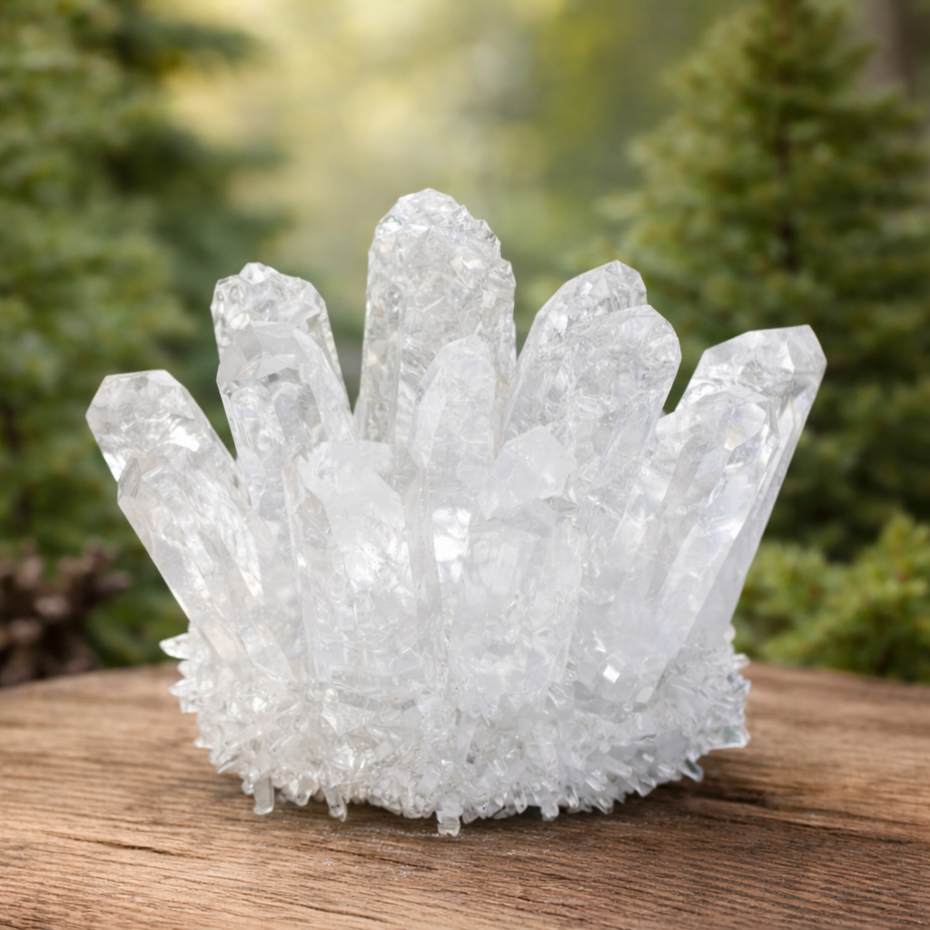 Clear Quartz Crystal Cluster Geode For Positive Energy, Vastu Defects