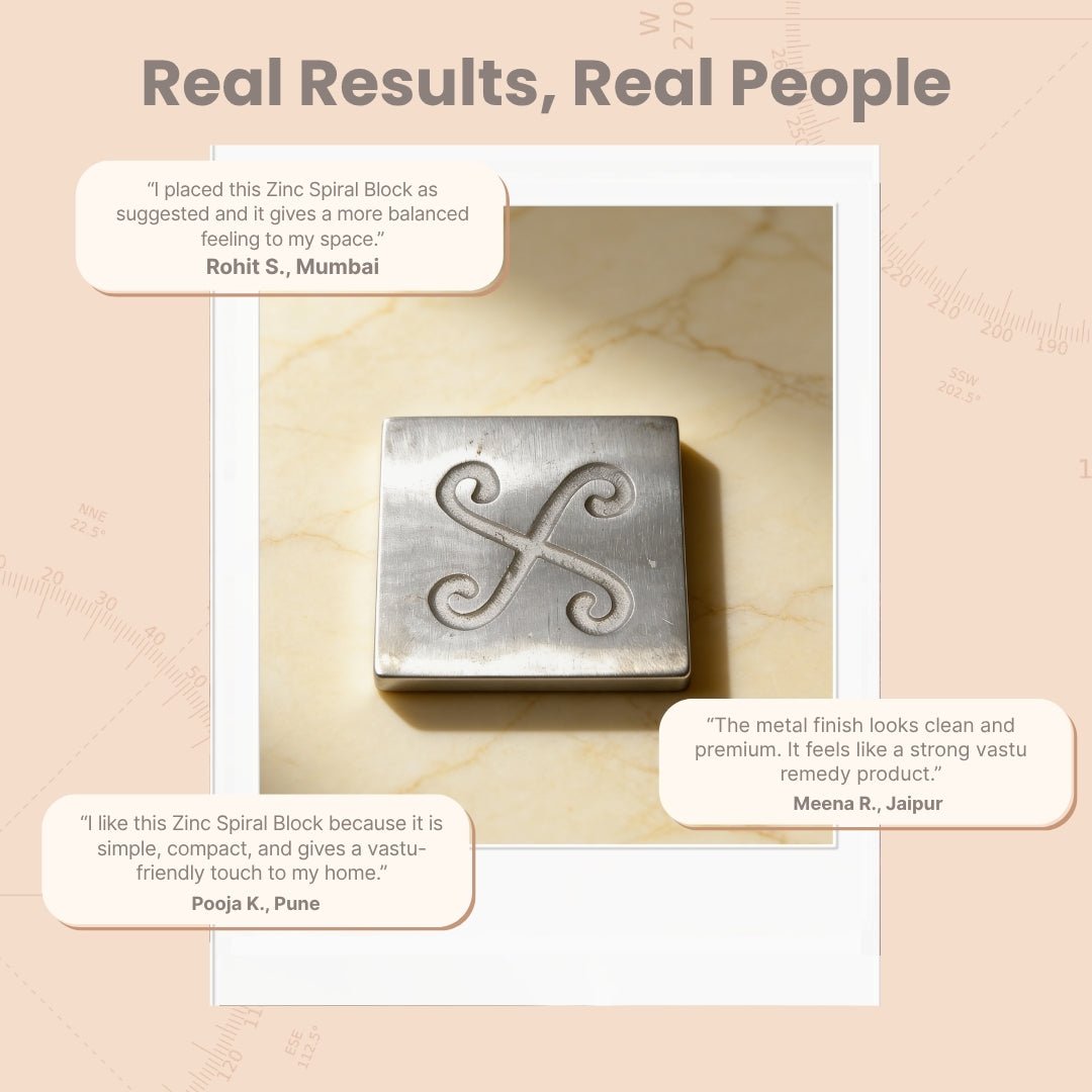 Zinc Spiral Block for North-East Cut, Toilet, Bedroom, Kitchen Ishanya Vastu Dosh Nivaran - plusvalueindia