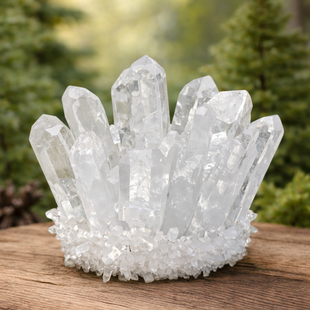 Clear Quartz Crystal Cluster Geode For Positive Energy, Vastu Defects