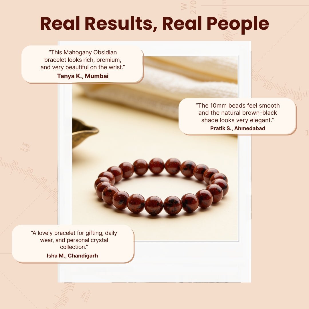 Mahogany Obsidian Stones Bracelet - plusvalueindia