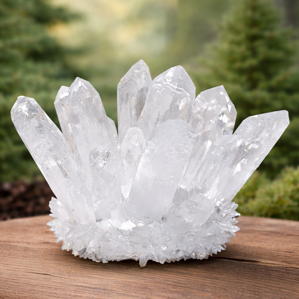Clear Quartz Crystal Cluster Geode For Positive Energy, Vastu Defects