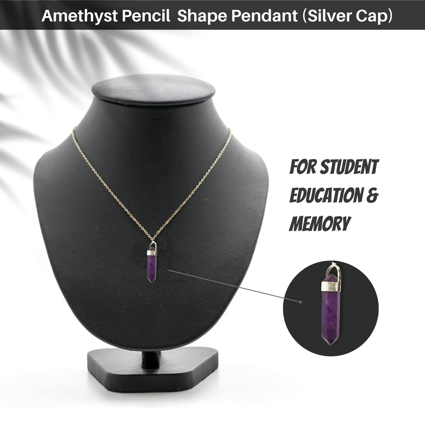 Amethyst-Pencil-Shape-Pendant-(Silver Cap)