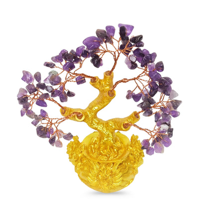 Amethyst Crystal Tree for Love, Peace & Good Sleep Handmade Feng Shui Money Tree for Positive Energy Healing Stone Showpiece for Bedroom, Study Table & Vastu Gift for Her