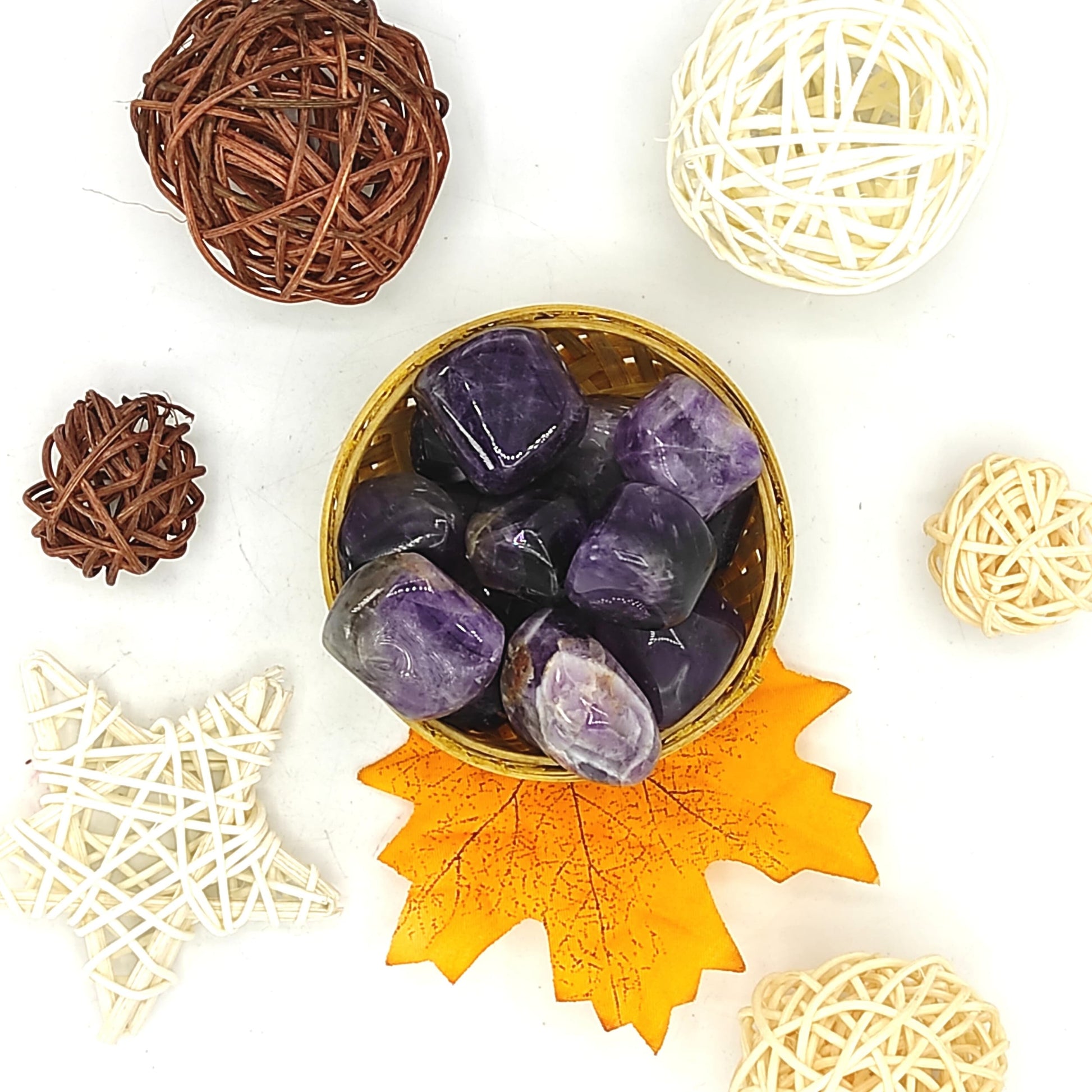 Amethyst Pebbles Tumbled 200grams Basket