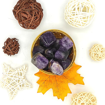 Amethyst Pebbles Tumbled 200grams Basket