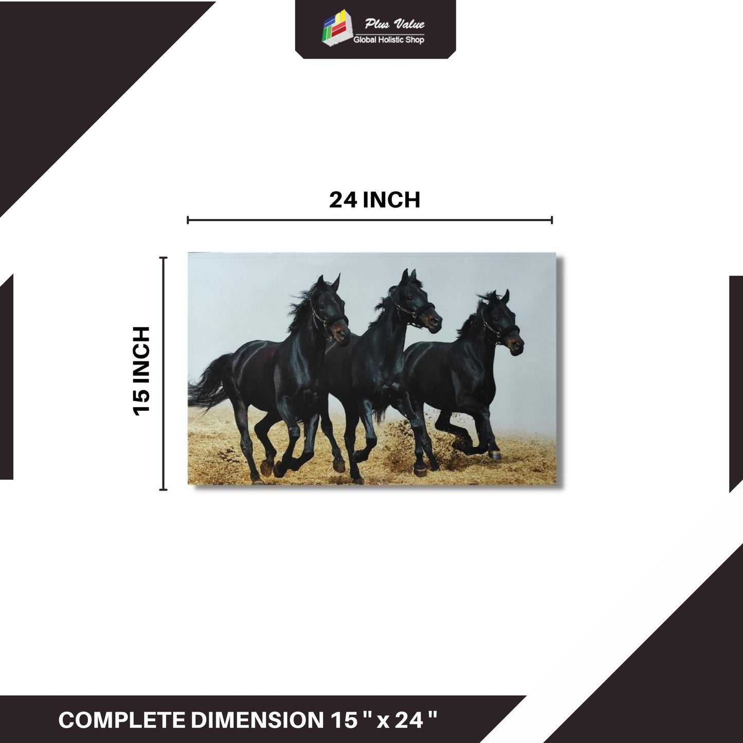 Beautiful-Running-Three-Black-Horses-Right-Side-Canvas-Print
