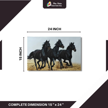Beautiful-Running-Three-Black-Horses-Right-Side-Canvas-Print